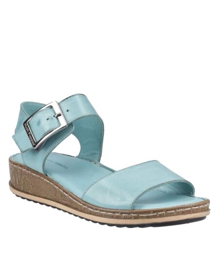 Womens/ladies Ellie Leather Sandals Aqua Hush Puppies