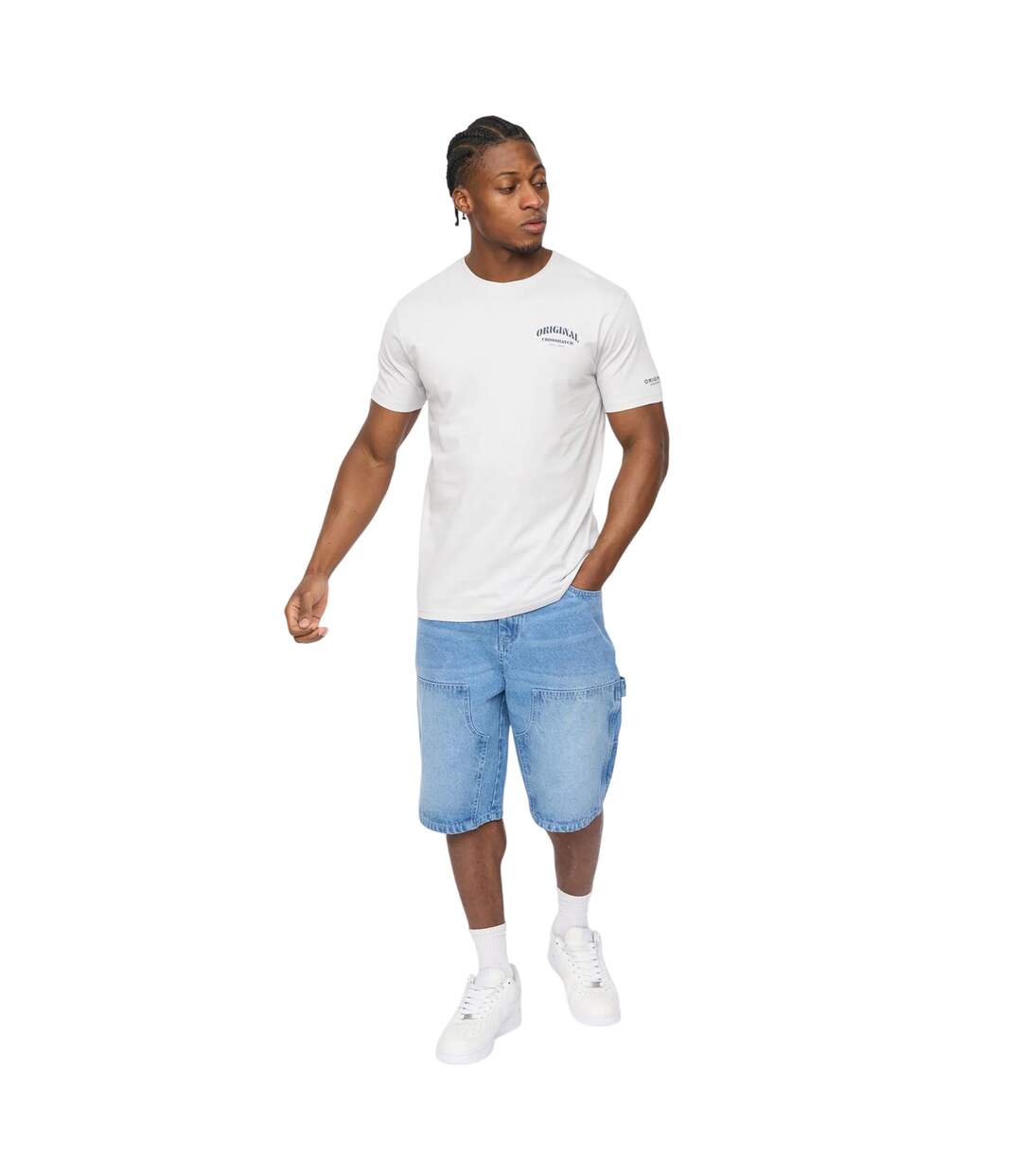 T-shirt Labstock Homme Bleu Crosshatch-4