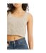 Womens/ladies Cable Knit Cropped Tank Top Oatmeal Heather Levis-4