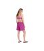 Womens/ladies Reeva Hybrid Swim Shorts Purple Animal-4