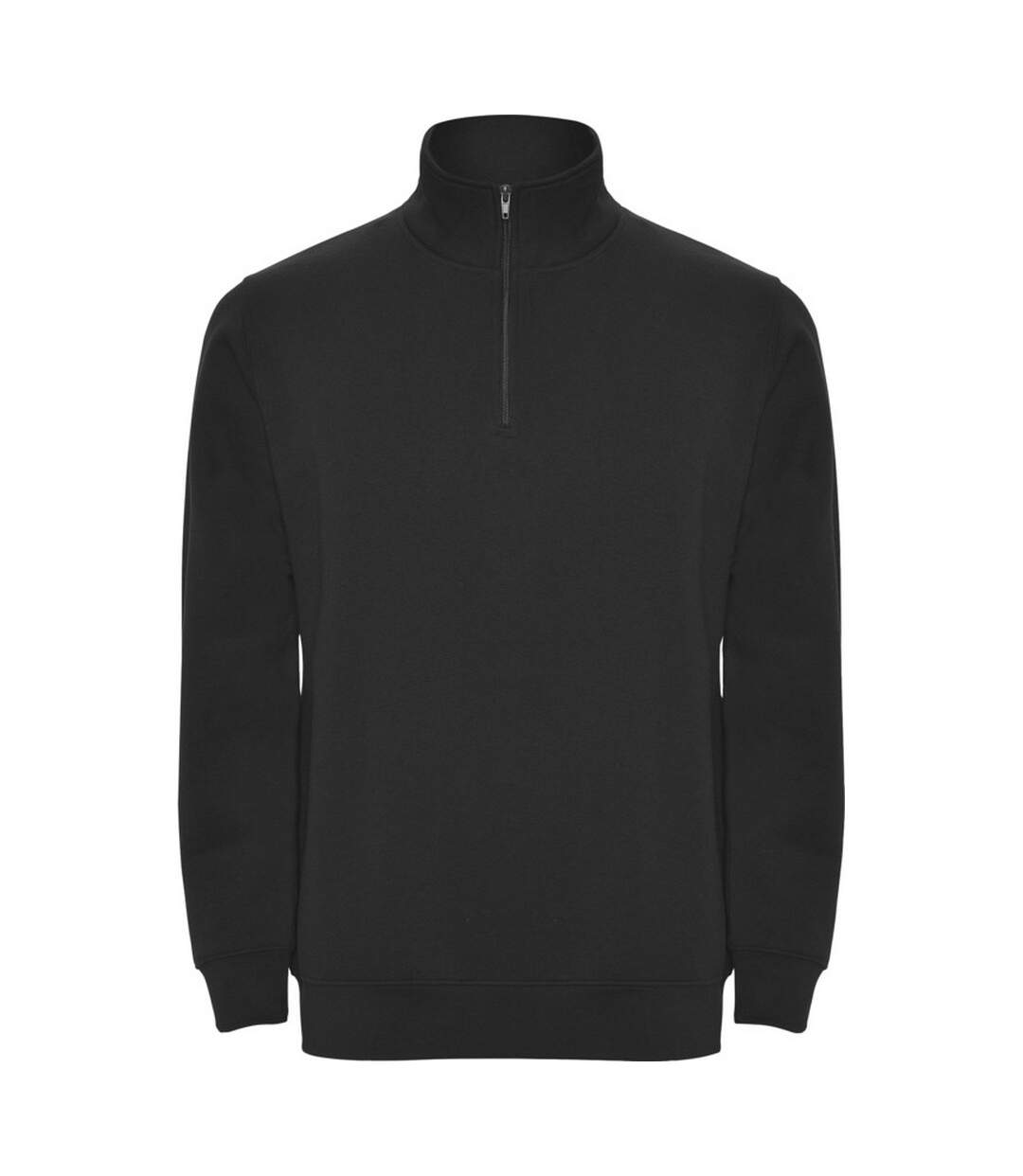 Mens Aneto Quarter Zip Sweatshirt Solid Black Roly-1