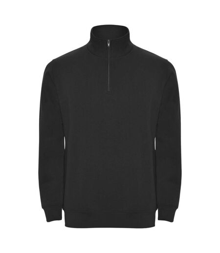 Mens Aneto Quarter Zip Sweatshirt Solid Black Roly