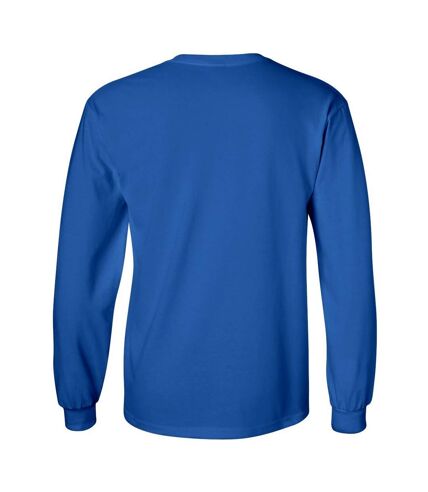 Gildan Mens Plain Crew Neck Ultra Cotton Long Sleeve T-Shirt (Royal) - UTBC477