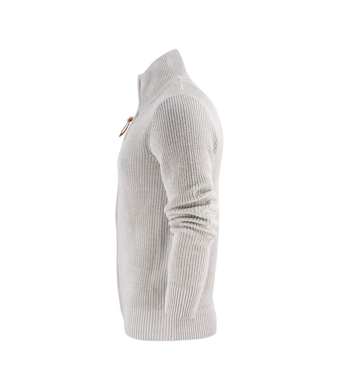 James Harvest Mens Brockway Knitted Cardigan (Grey Melange)