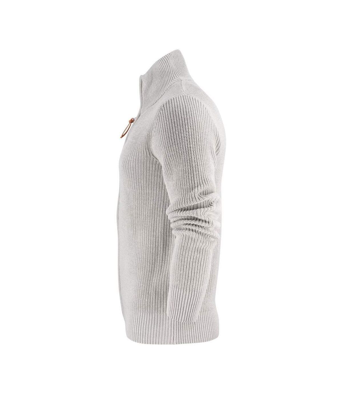 James Harvest Mens Brockway Knitted Cardigan (Grey Melange)