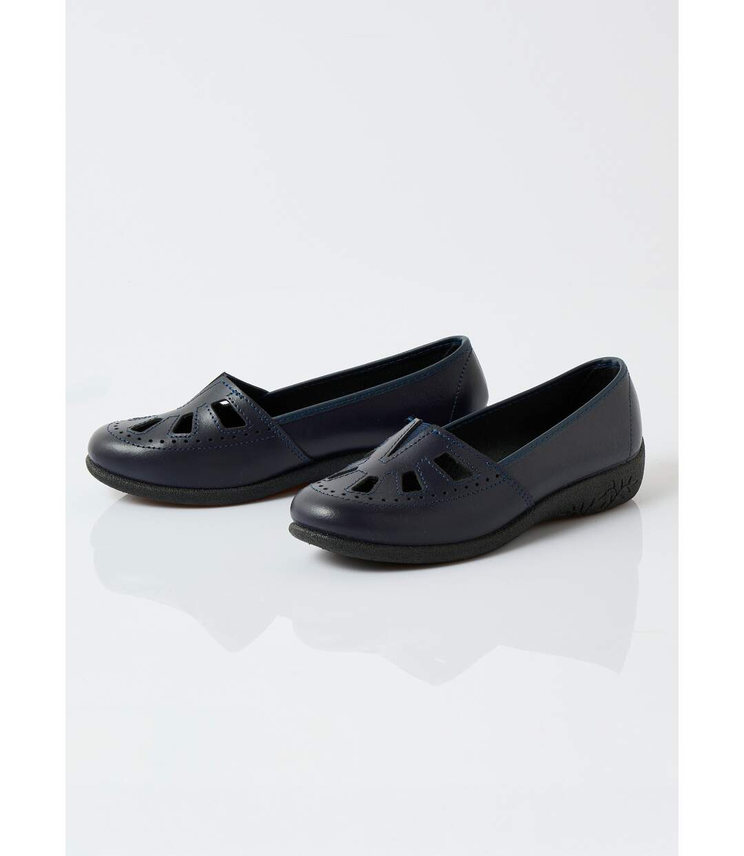 Mocassins cuir largeur confort élastiqué-4
