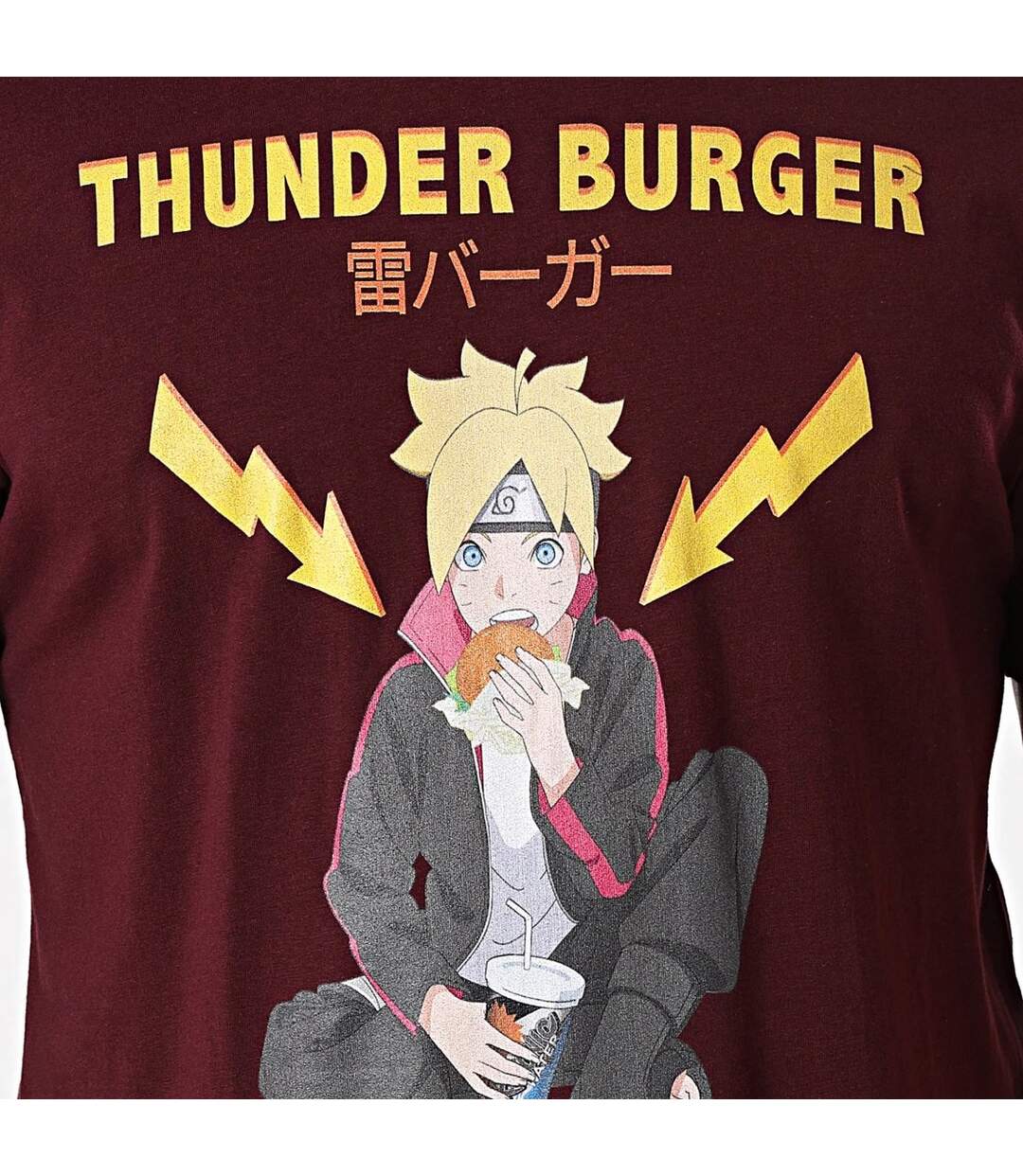T-shirt Motif/style Logo Thunder Burger Homme Bordeaux Boruto: Naruto Next Generations-3