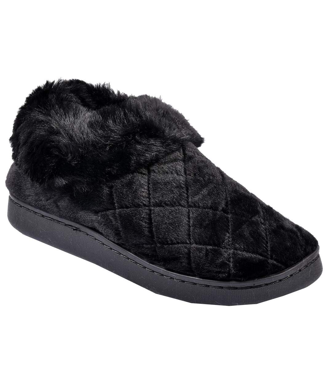 PANTOUFLE Femme Chausson COCOONING MD8656 NOIR-1