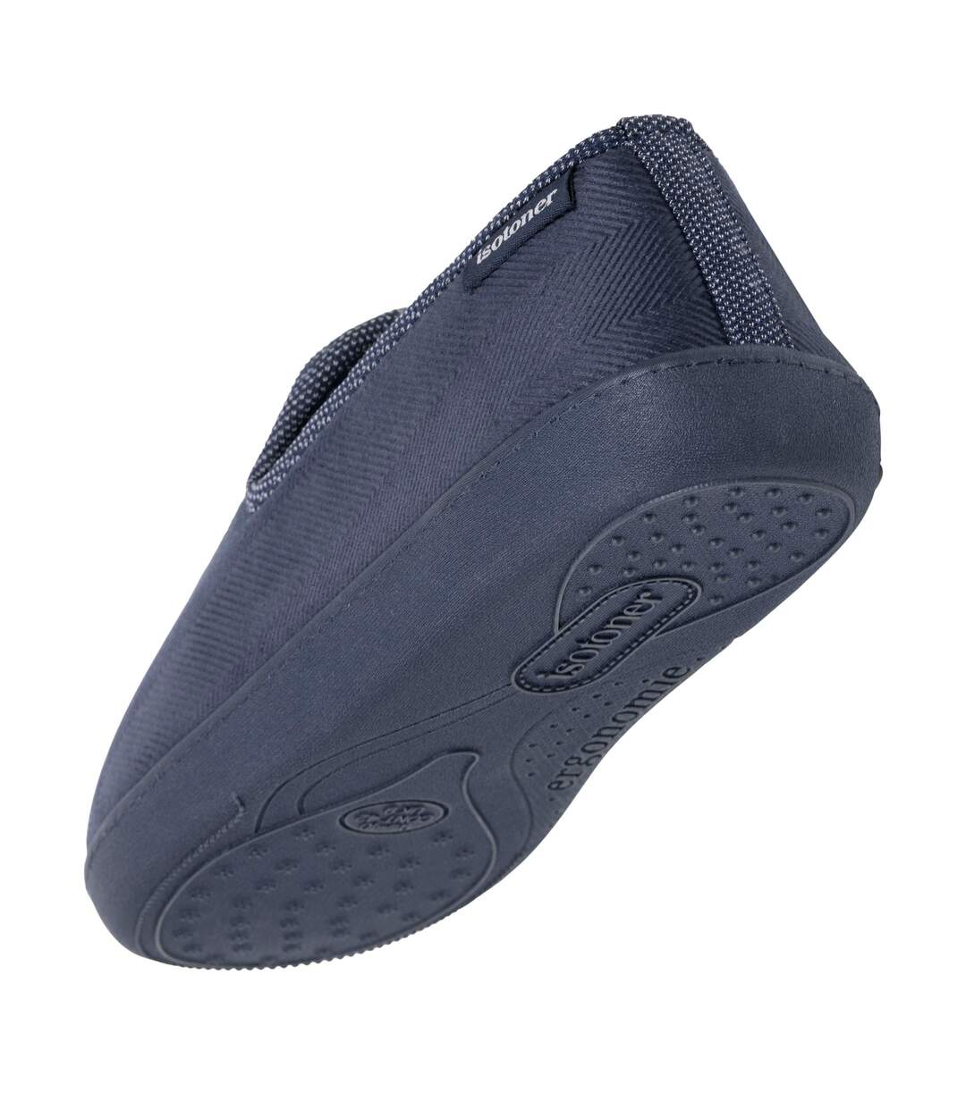 Isotoner Chaussons Charentaises homme velours, semelle ergonomique, mousse à mémoire forme, confort usage quotidien-5