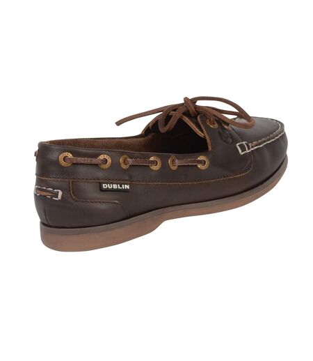 Dublin Womens/Ladies Mendip Arena Leather Boat Shoes (Brown) - UTWB1913