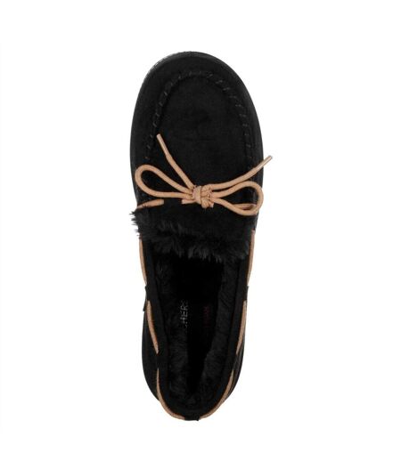 Chaussons Mocassins Cozy Femme Noir Skechers