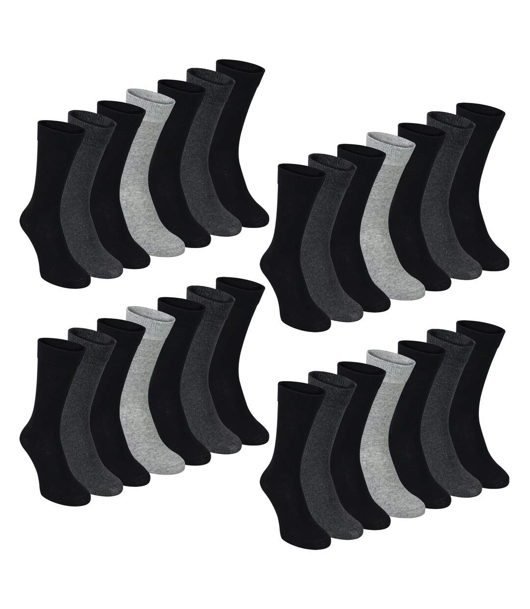 7 Pack Mens Classic Suit Socks - Soft Breathable Plain Dress Socks-1