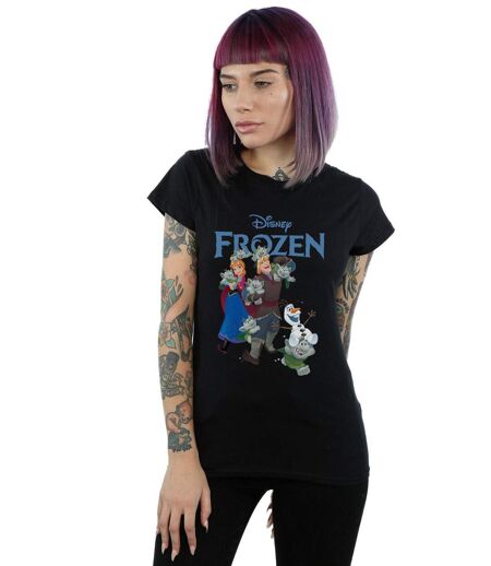 Disney T-shirt en coton Femme/Femme Frozen Happy Trolls (Noir) - UTBI22018