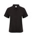 Womens/ladies Wicking Short-sleeved Formal Shirt Black Henbury-1