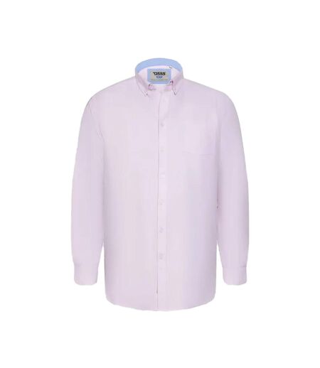 Mens D555 Richard Oxford Kingsize Tall Long-sleeved Shirt Pink Duke