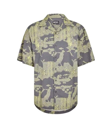 Mens Frank Collared Shirt Grey Gold Diesel