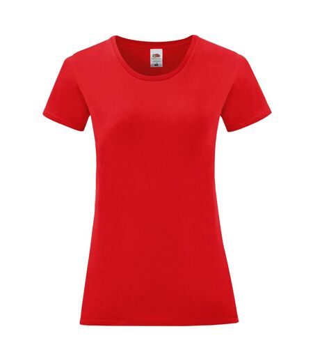 Fruit Of The Loom Womens/Ladies Iconic T-Shirt (Red)