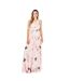 Krisp Womens/Ladies Floral Chiffon One Shoulder Maxi Dress (Pink)
