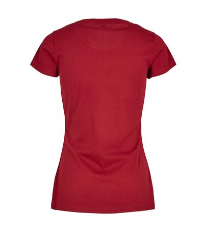 Build Your Brand Womens/Ladies Basic T-Shirt (Burgundy)