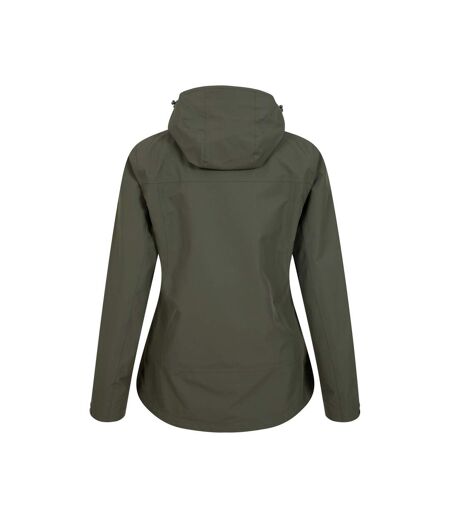 Womens/ladies Arlberg 2.5 Layer Waterproof Jacket Dark Khaki Mountain Warehouse