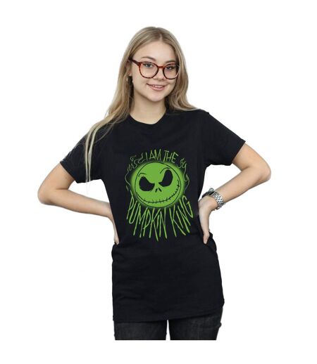 Disney Womens/Ladies Nightmare Before Christmas Pumpkin King Cotton Boyfriend T-Shirt (Noir) - UTBI41584