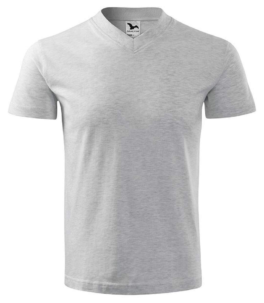 T-shirt manches courtes col V - Unisexe - MF102 - gris clair chiné-1