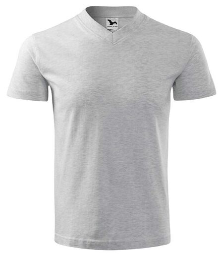 T-shirt manches courtes col V - Unisexe - MF102 - gris clair chiné