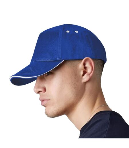 Unisex adult ultimate sandwich peak cap bright royal blue/white Beechfield