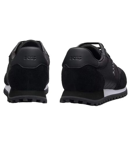 Mens Parkour Leather Running Shoes Black White Boss