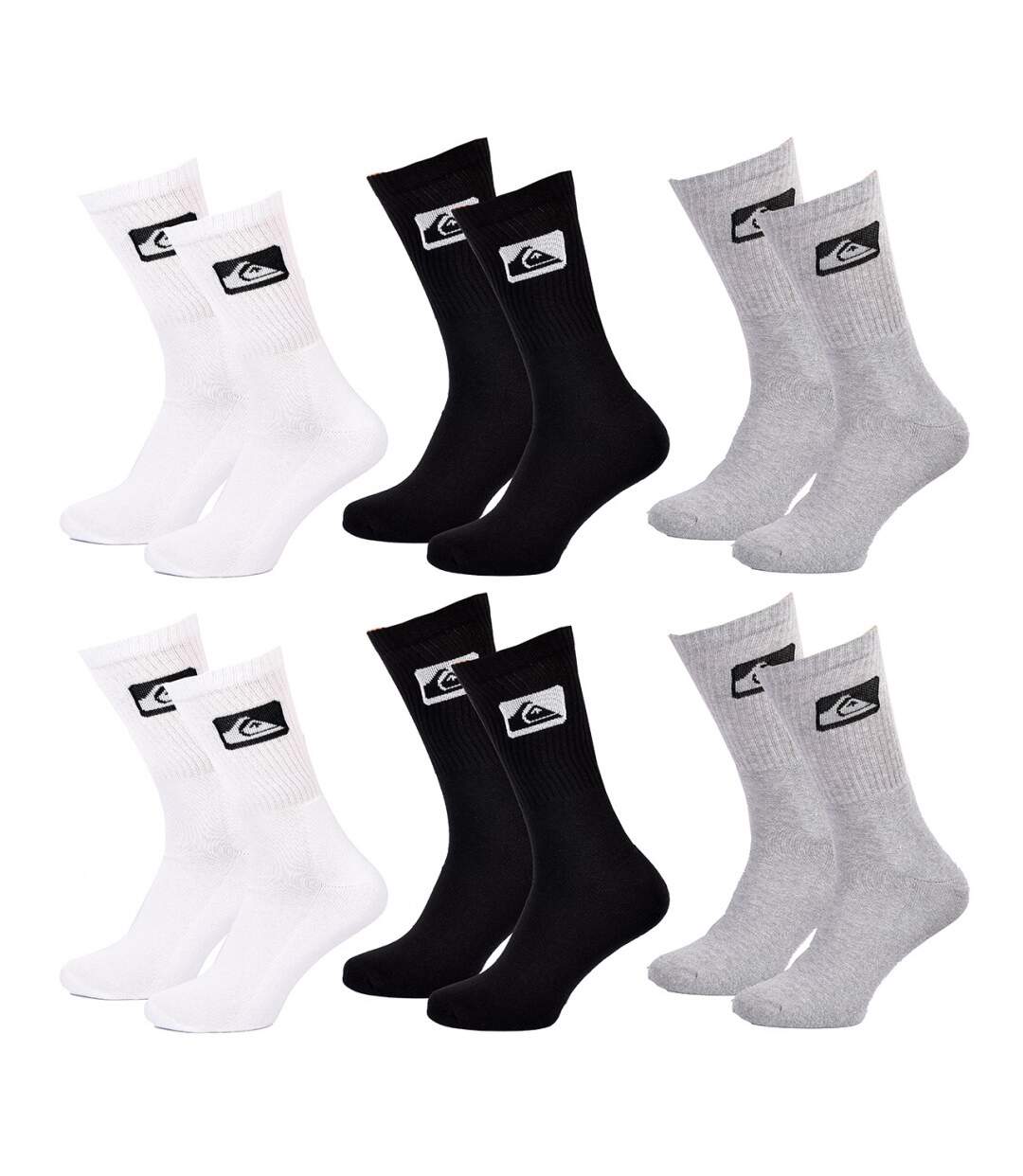 Chaussettes QUIKSILVER CUSHIONED CREW - Pack de 6-1