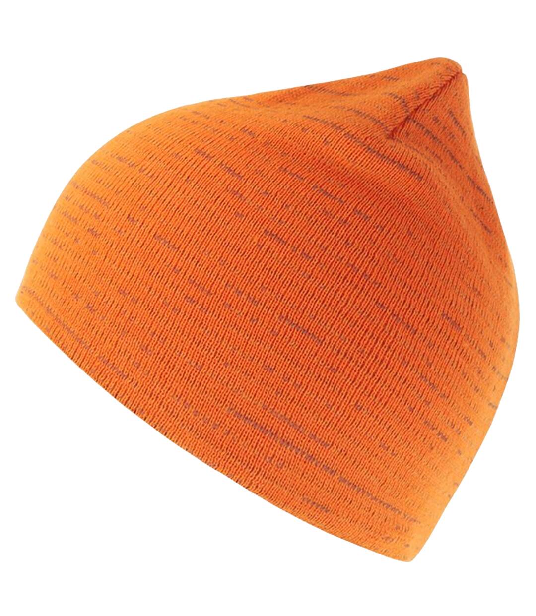 Unisex Adult Shine Reflective Recycled Short Beanie Fluorescent Orange Atlantis-2