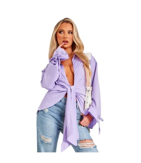 Chemise Manches À Nouer Femme Lilas Missy Empire
