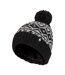Cozy Patterned Bobble Hat for Women | Cable Knit Beanie with Fleece Lining-1