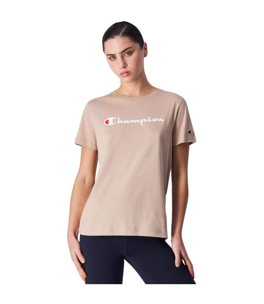 T-shirt Femme Beige Rose Champion-1