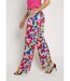 Pantalon fluide stretch, motif fleuri pop-3