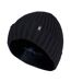 Mens Ribbed Knit Fleece Lined Turn Over Cuff Thermal Beanie Hat-1