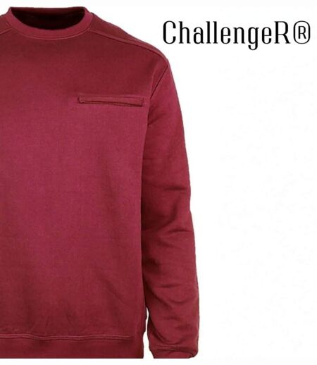 CHALLENGER BULGARE3 — Sweat col rond bordeaux : style raffiné et finitions soignées