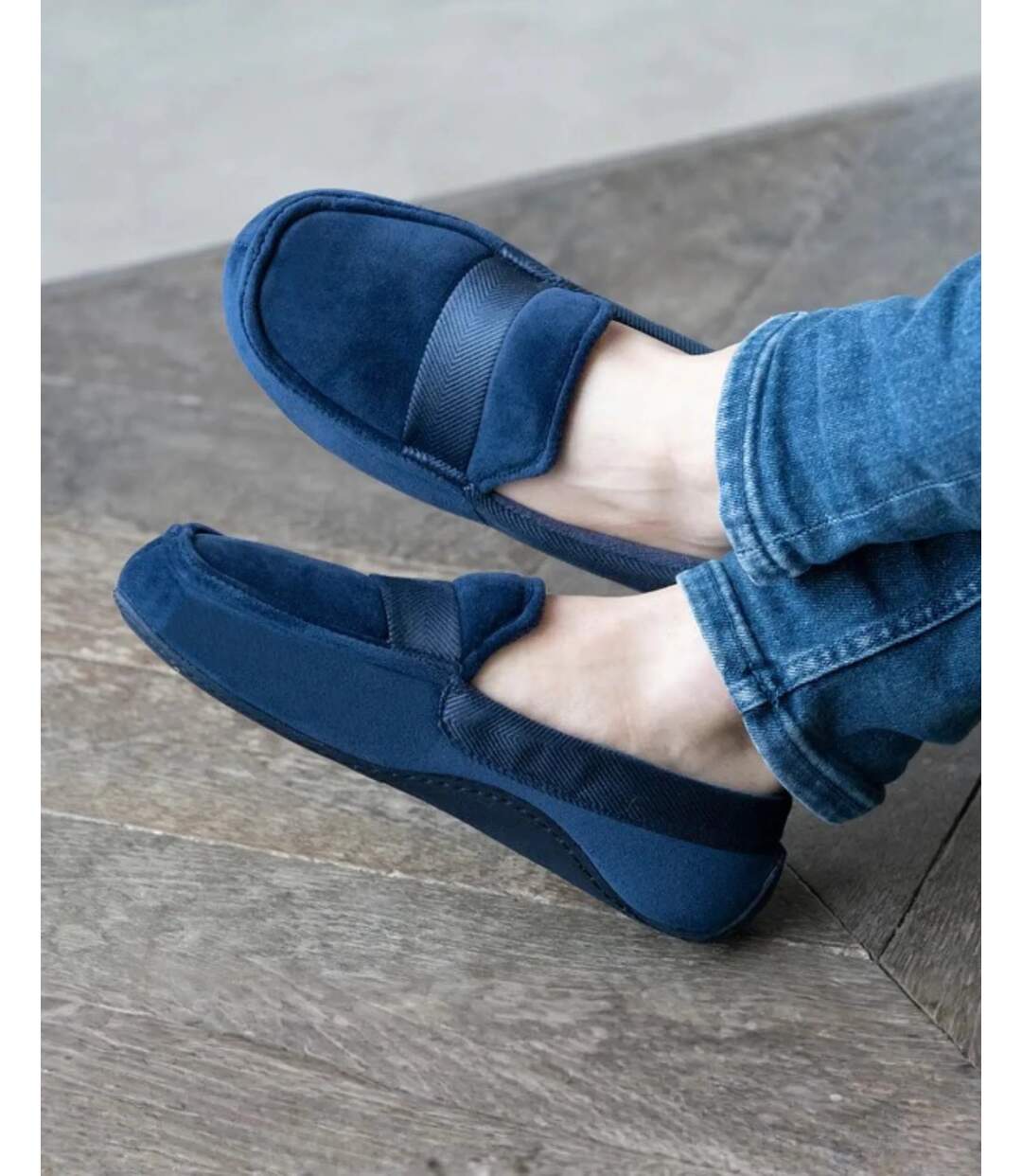 Isotoner Chaussons Mocassins homme ultra confortables et légers semelle gomme-2
