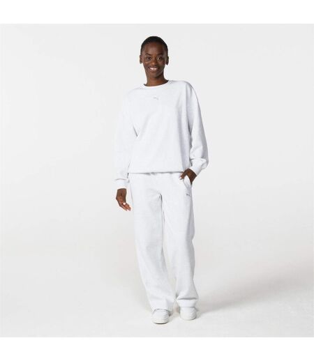 Womens/ladies Oversized Sweatshirt Ice Grey Puma
