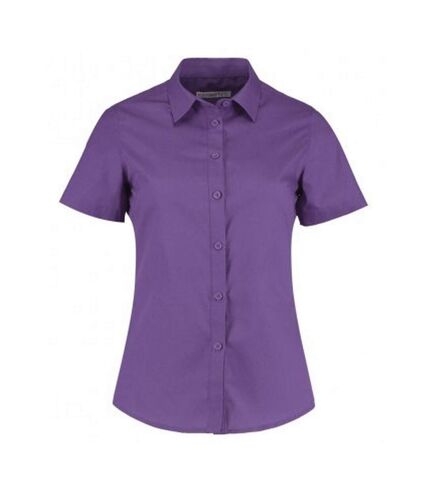 Kustom Kit Womens/Ladies Short Sleeve Tailored Poplin Shirt (Purple) - UTPC3073