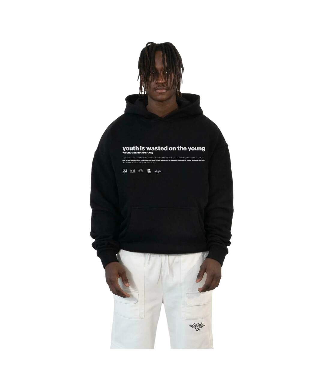 Mens Influenced Hoodie Black Lost Youth-1
