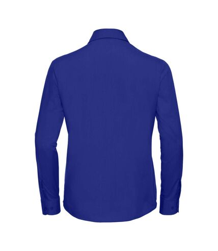 Russell Collection Womens/Ladies Poplin Easy-Care Long-Sleeved Shirt (Bright Royal Blue)