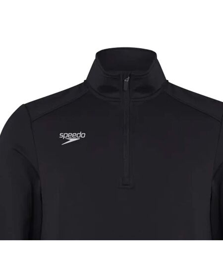 Mens Club Quarter Zip Training Top Black Speedo