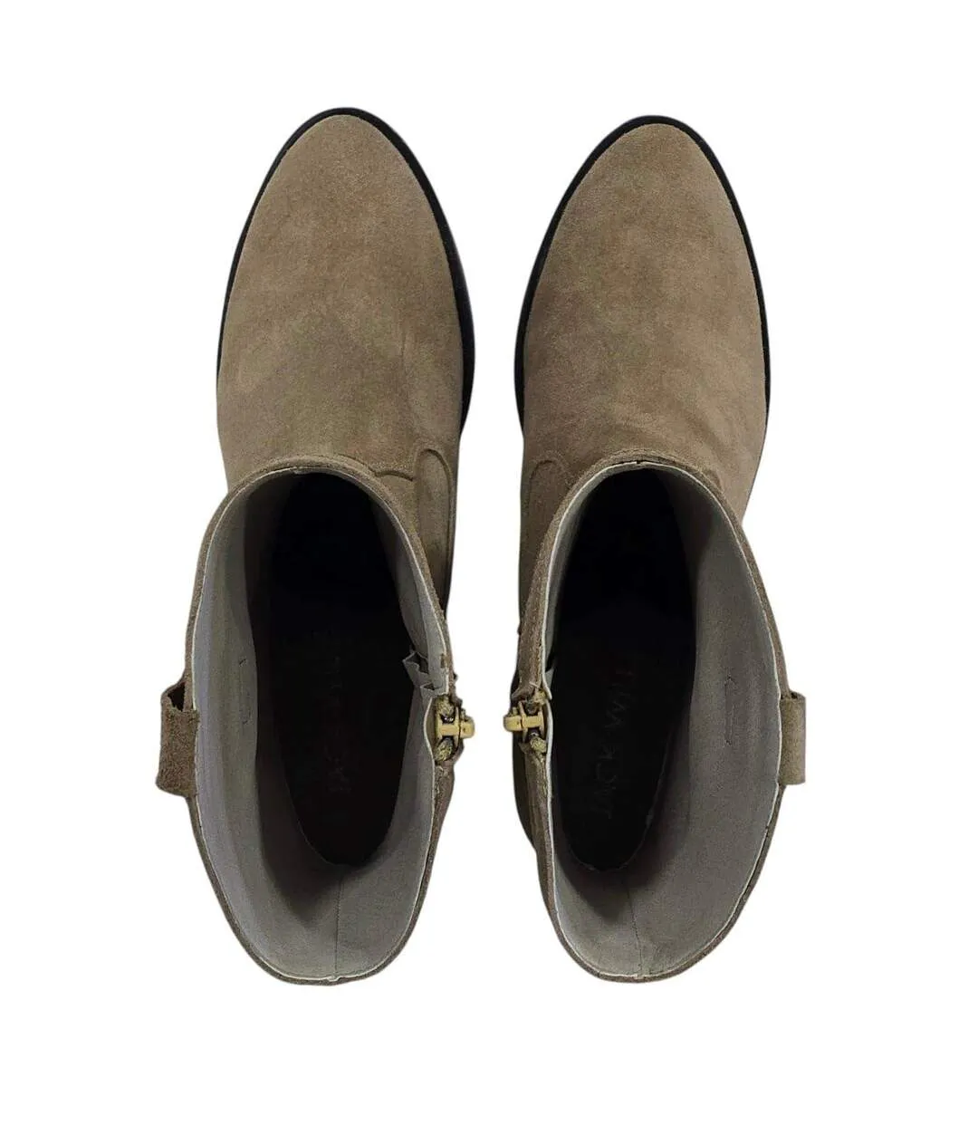 Womens/ladies Dalida Suede Block Heel Western Boots Sand Jack Wills-4