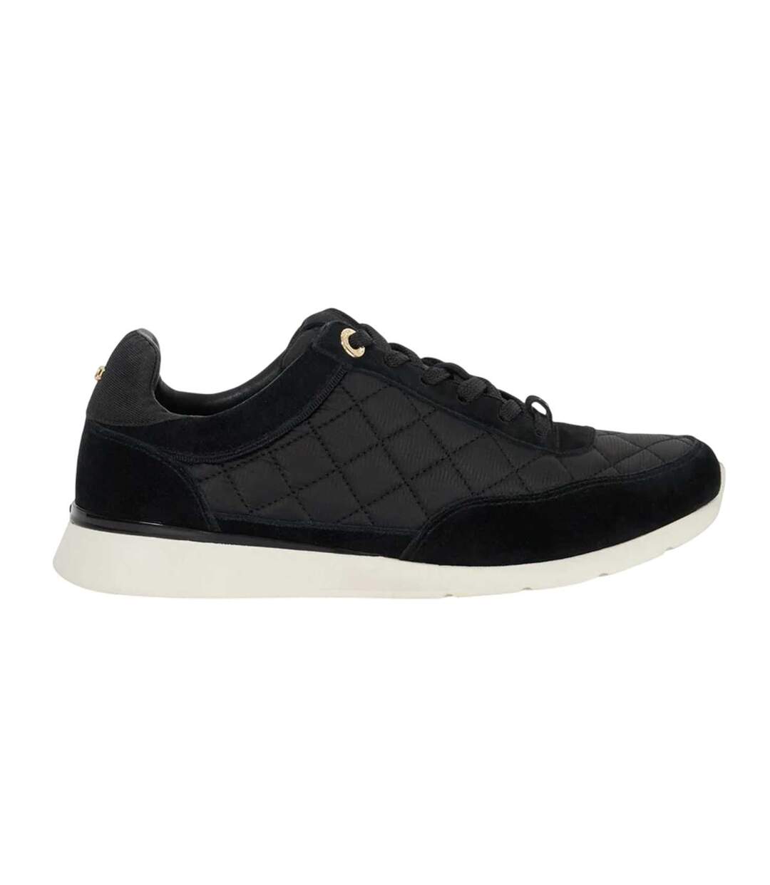 Womens/ladies Everglow Suede Trainers Black Dune London-1