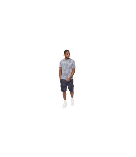 Short À Poches Motif/style Camouflage Bardon Homme Bleu Marine Camouflage Crosshatch