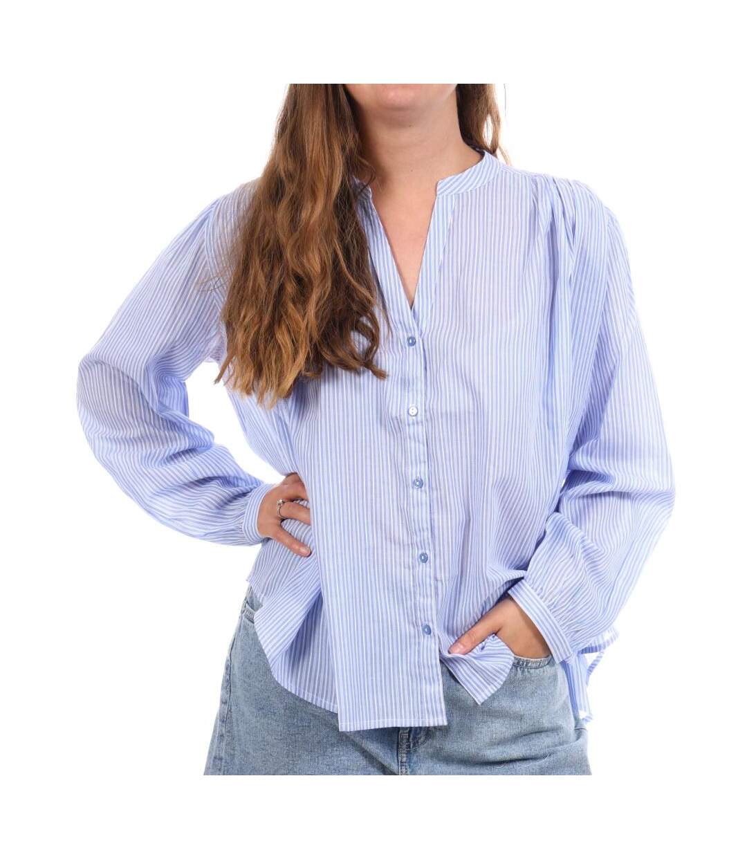 Blouse bleu/blanche femme goa ros-1