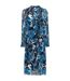 Robe Chemisier Mi-longue Motif/style Plissé Daplisa Femme Bleu Noir Boss-1