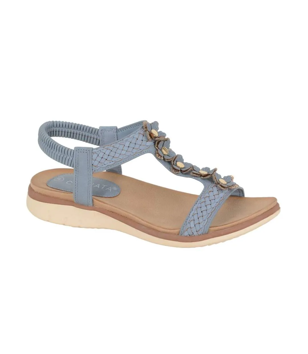 Sandales Motif/style Floral Liana Femme Bleu Cipriata-1