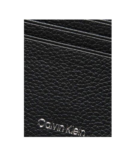 Logo Leather Card Holder One Size Black Calvin Klein